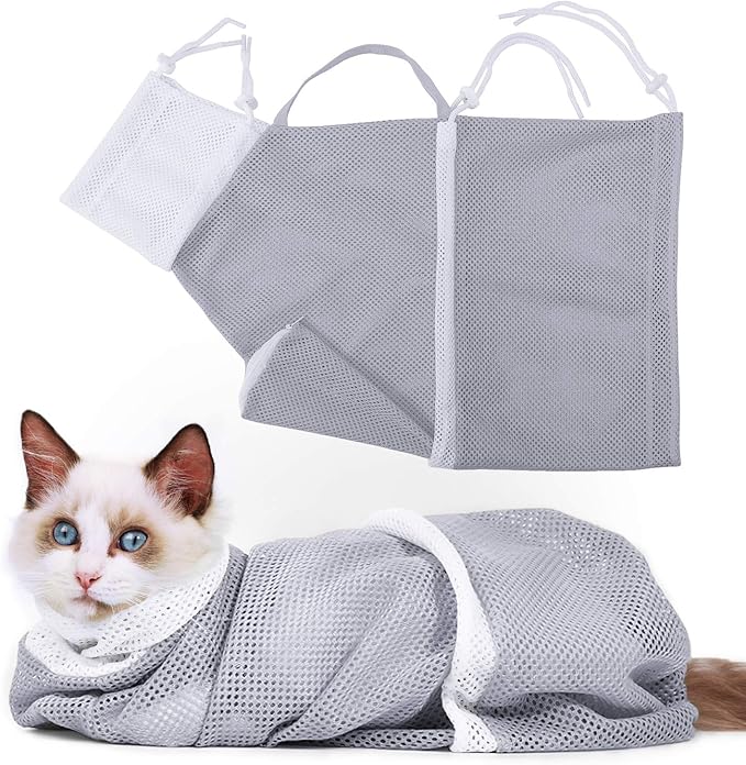 🧼 Bath Time Saver! Anti-Bite Cat Restraint Bag ✂️🐱
