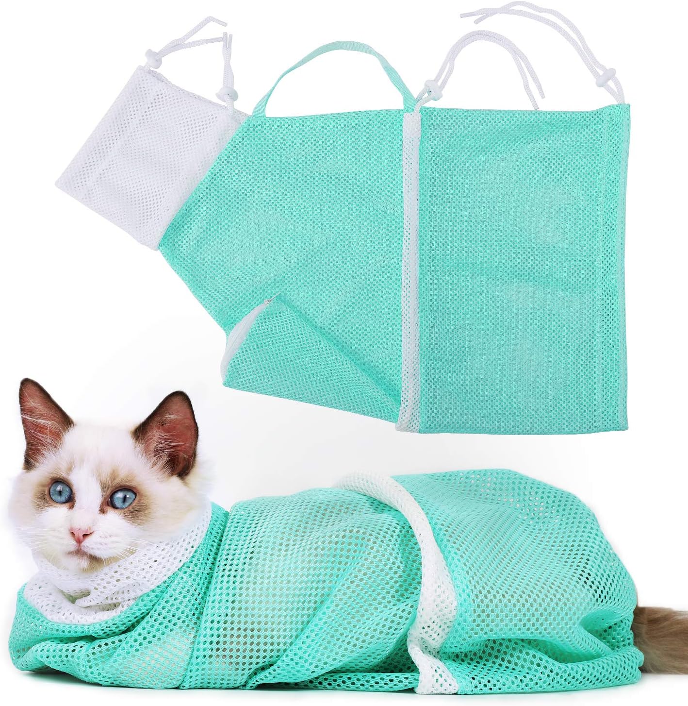🧼 Bath Time Saver! Anti-Bite Cat Restraint Bag ✂️🐱