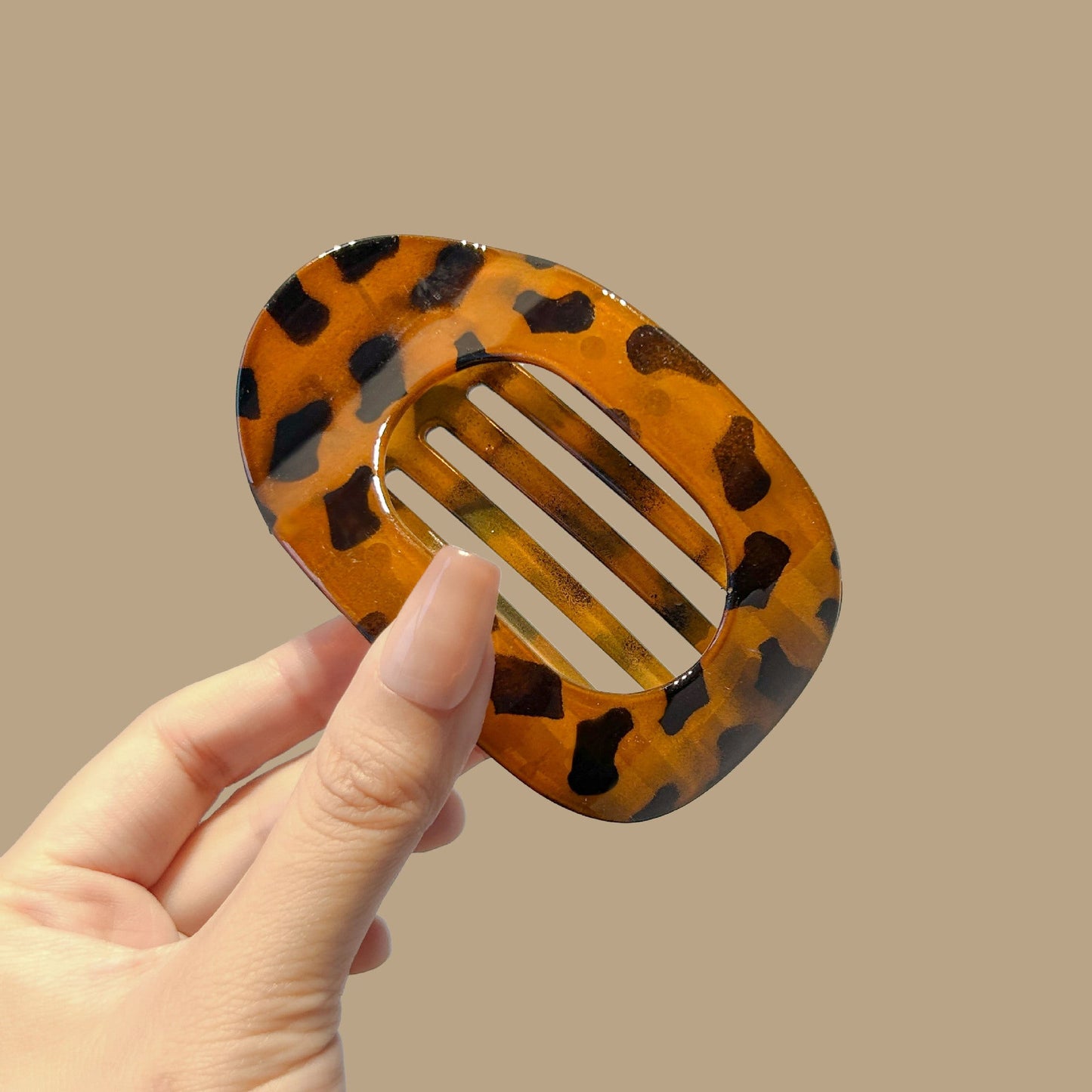 Oval Acrylic Flat Non-Slip Hair Clip