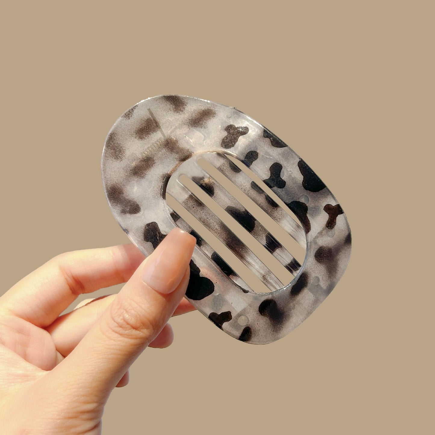 Oval Acrylic Flat Non-Slip Hair Clip