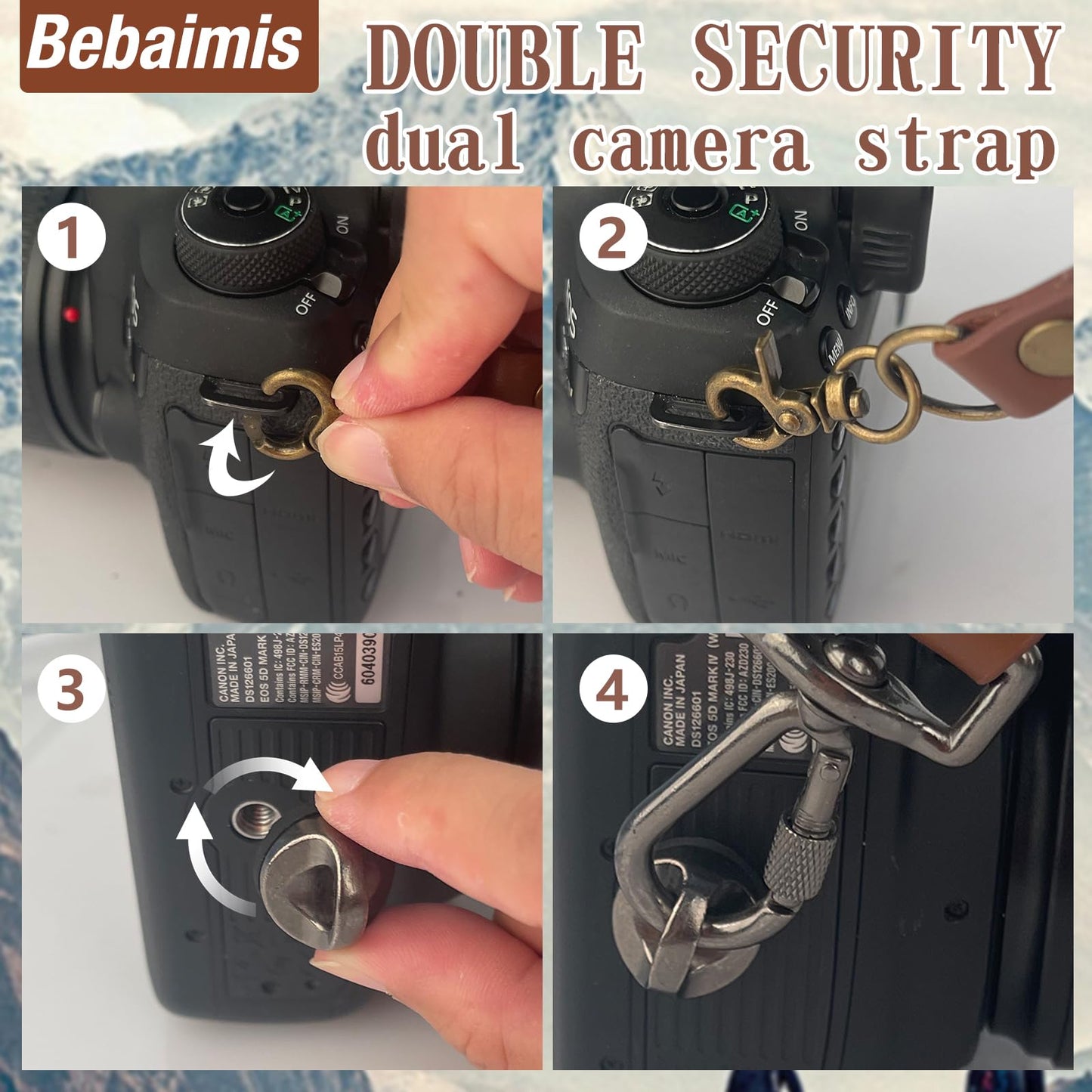 Camera double shoulder strap