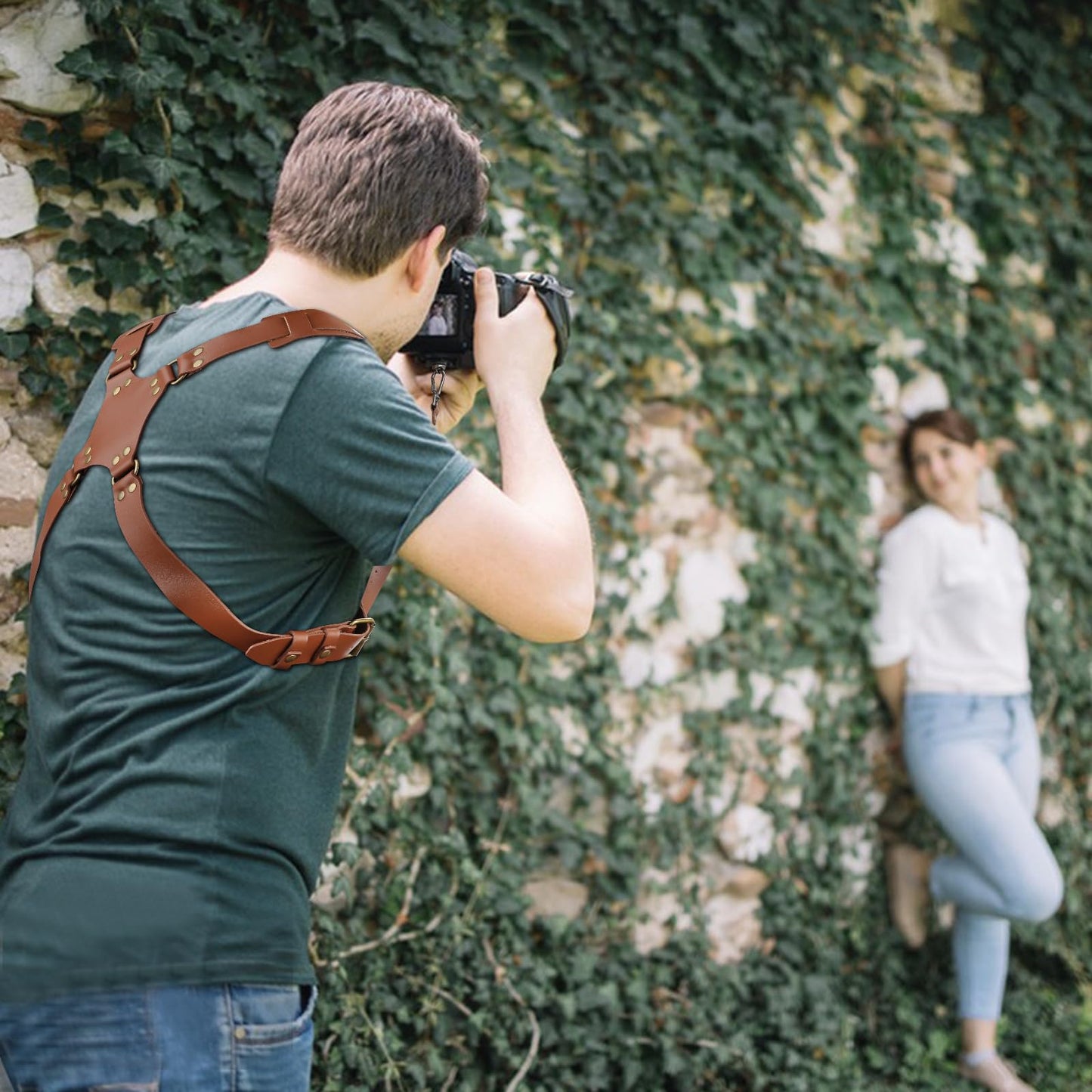 Camera double shoulder strap