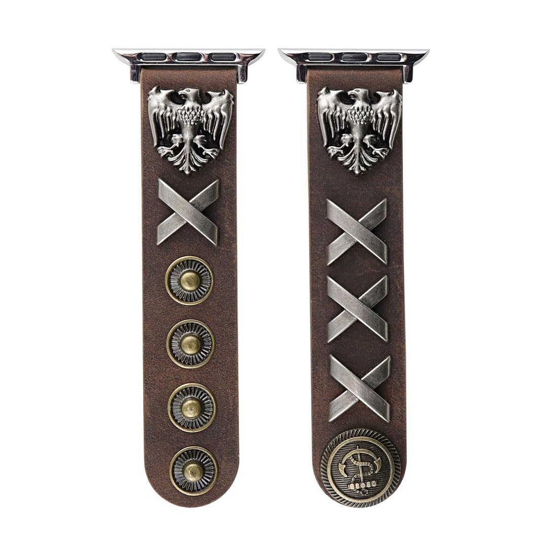 💀Retro punk studded skull leather watch strap⛓️