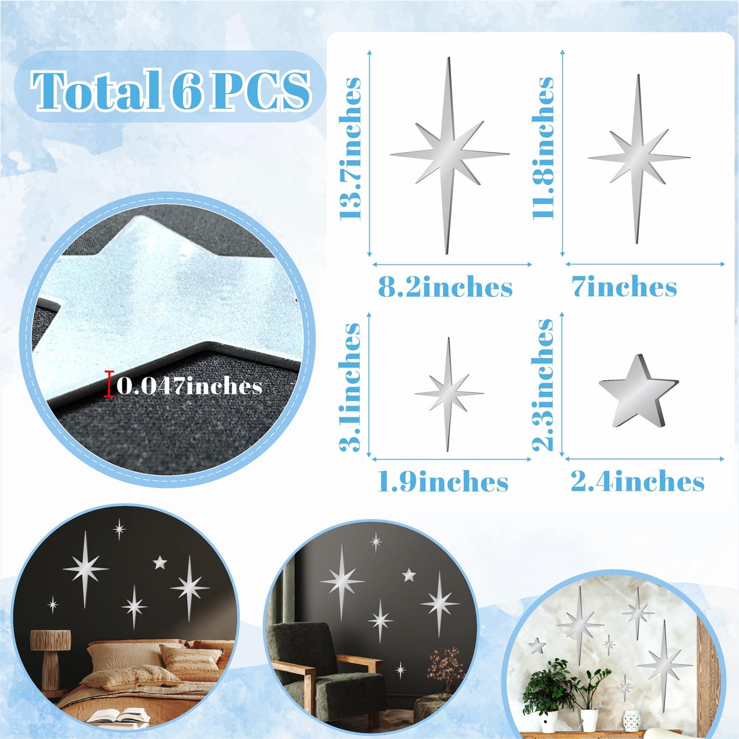 ✨ Mirror Star Wall Decals