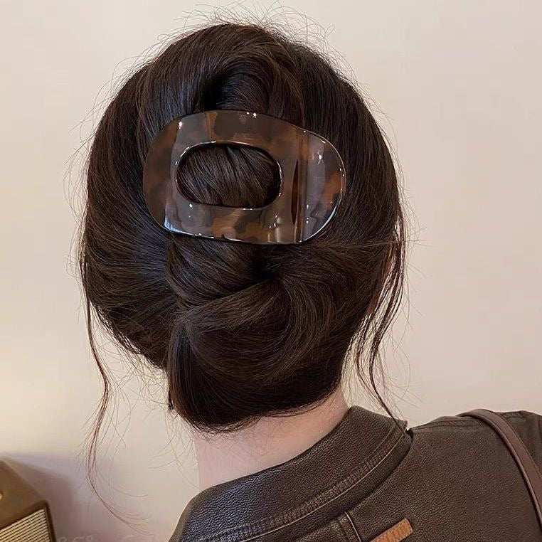 Oval Acrylic Flat Non-Slip Hair Clip