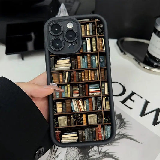 ✨2025 NEW📚 Bookish Beauty! Vintage Bookshelf iPhone Case