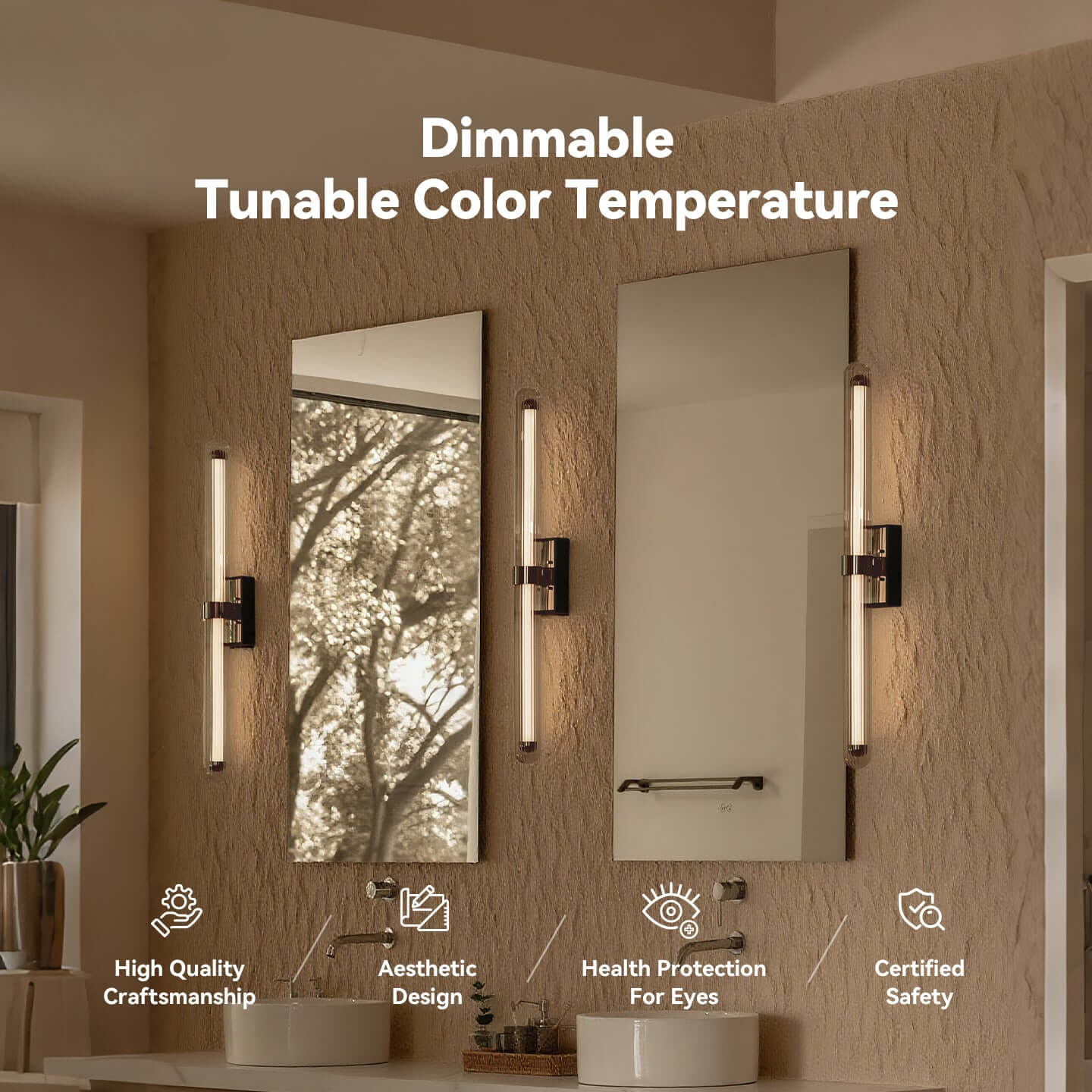 Modern Linear LED Wall Light - Dimmable Color Temperature Adjustable