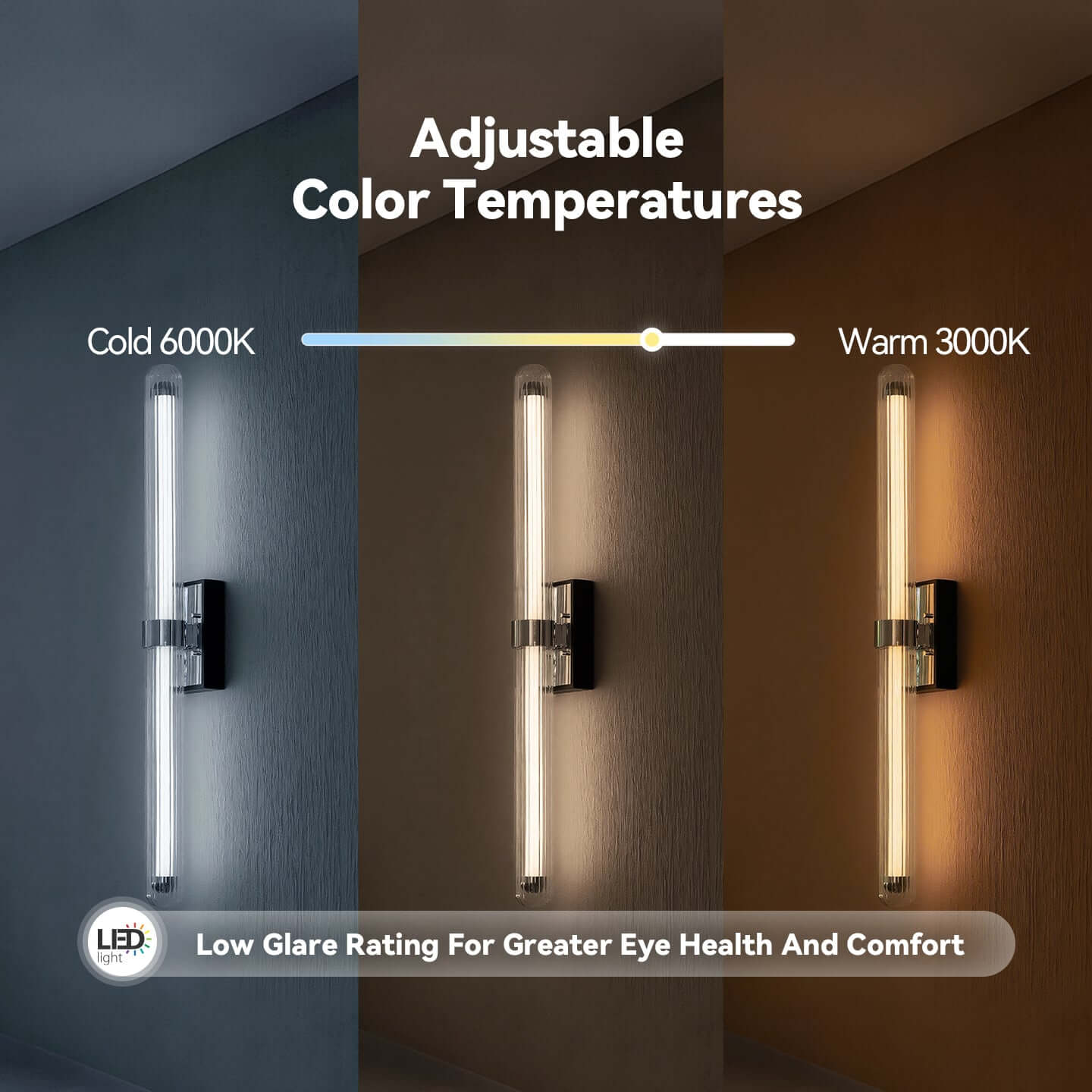 Modern Linear LED Wall Light - Dimmable Color Temperature Adjustable
