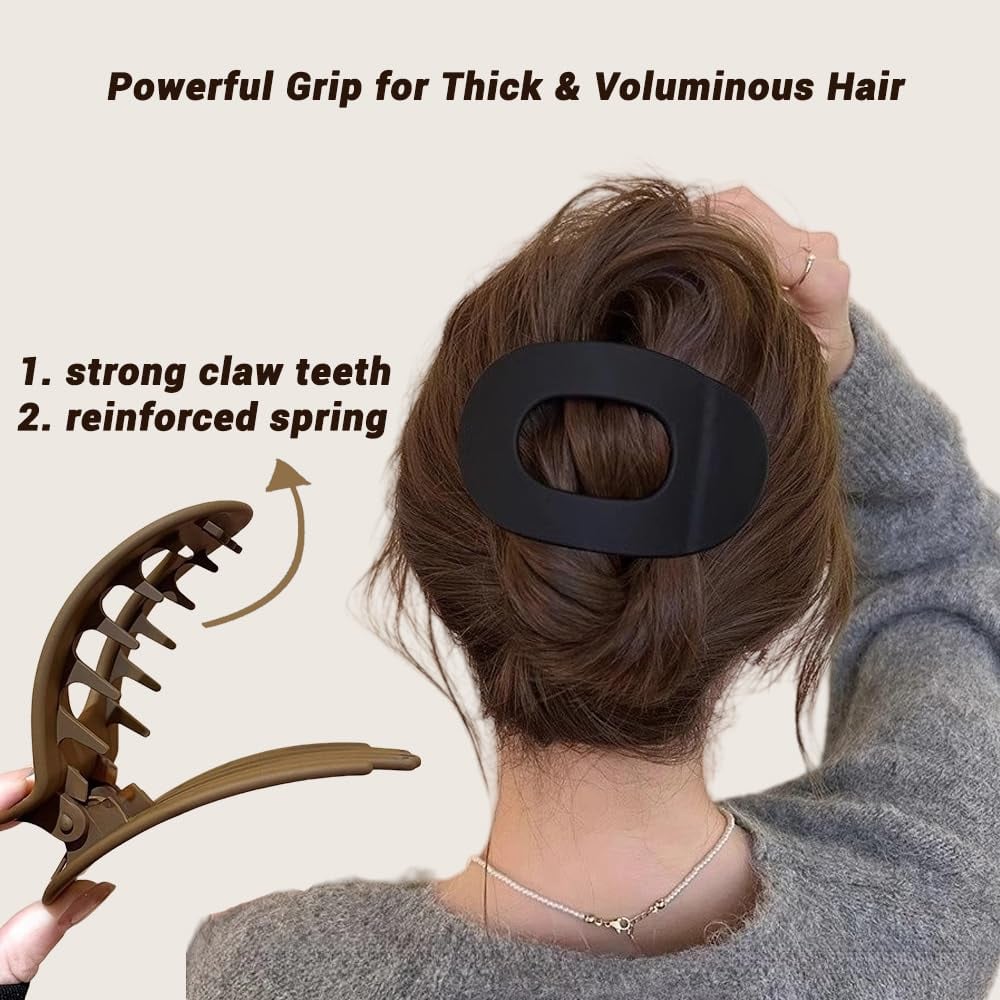Oval Acrylic Flat Non-Slip Hair Clip