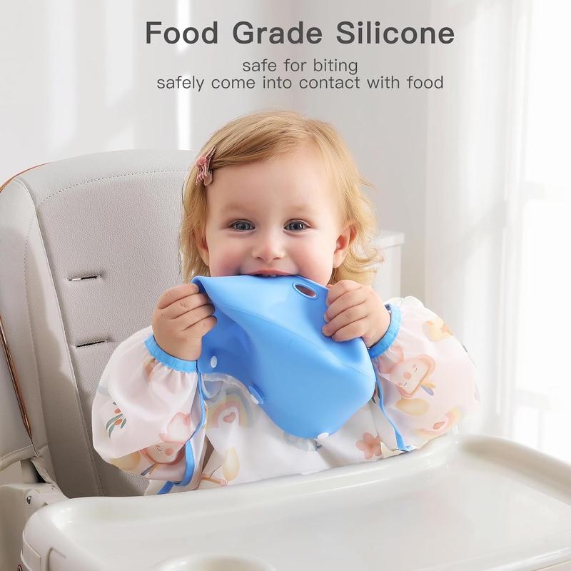 Top Pick!🌟 Baby Bib with Silicone Food Catcher – No More Mess!