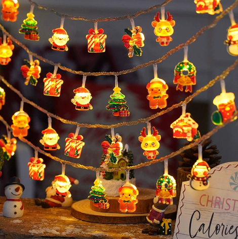 🎄 Santa Claus LED String Lights – Festive Holiday Decoration