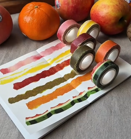 🔥Last Day 49% OFF - 6 Fruit-Themed Washi Tapes